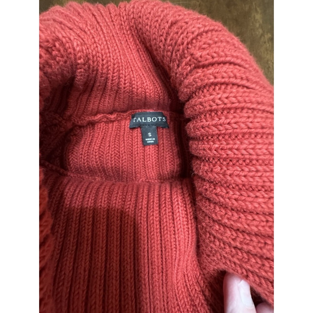 Talbots Red Turtle Neck Pull Over Sweater 100% Co… - image 7
